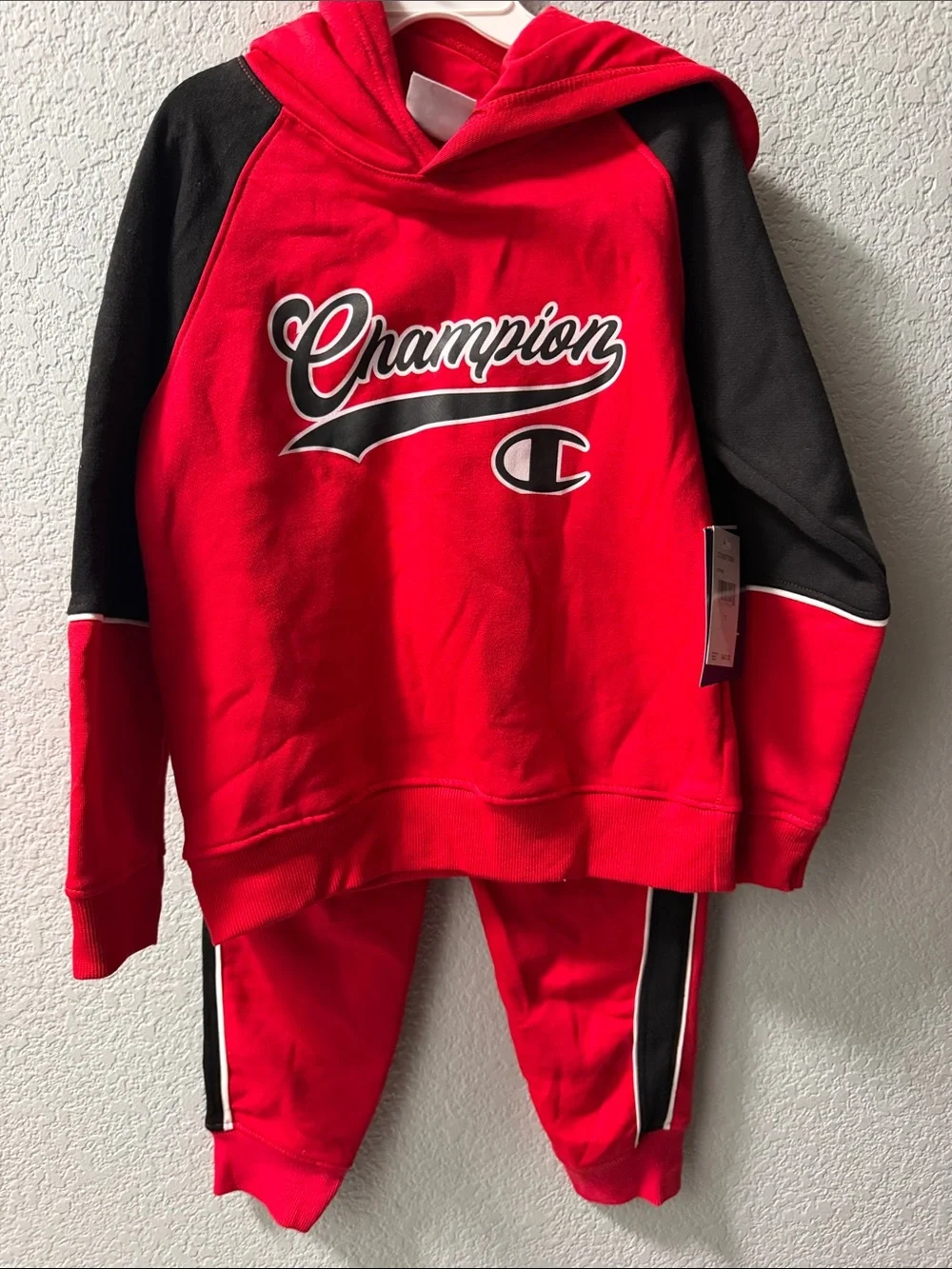 Champion Red and Black Kids Sweatshirt & Joggers Set